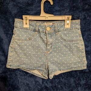 Polka Dot Denim Shorts